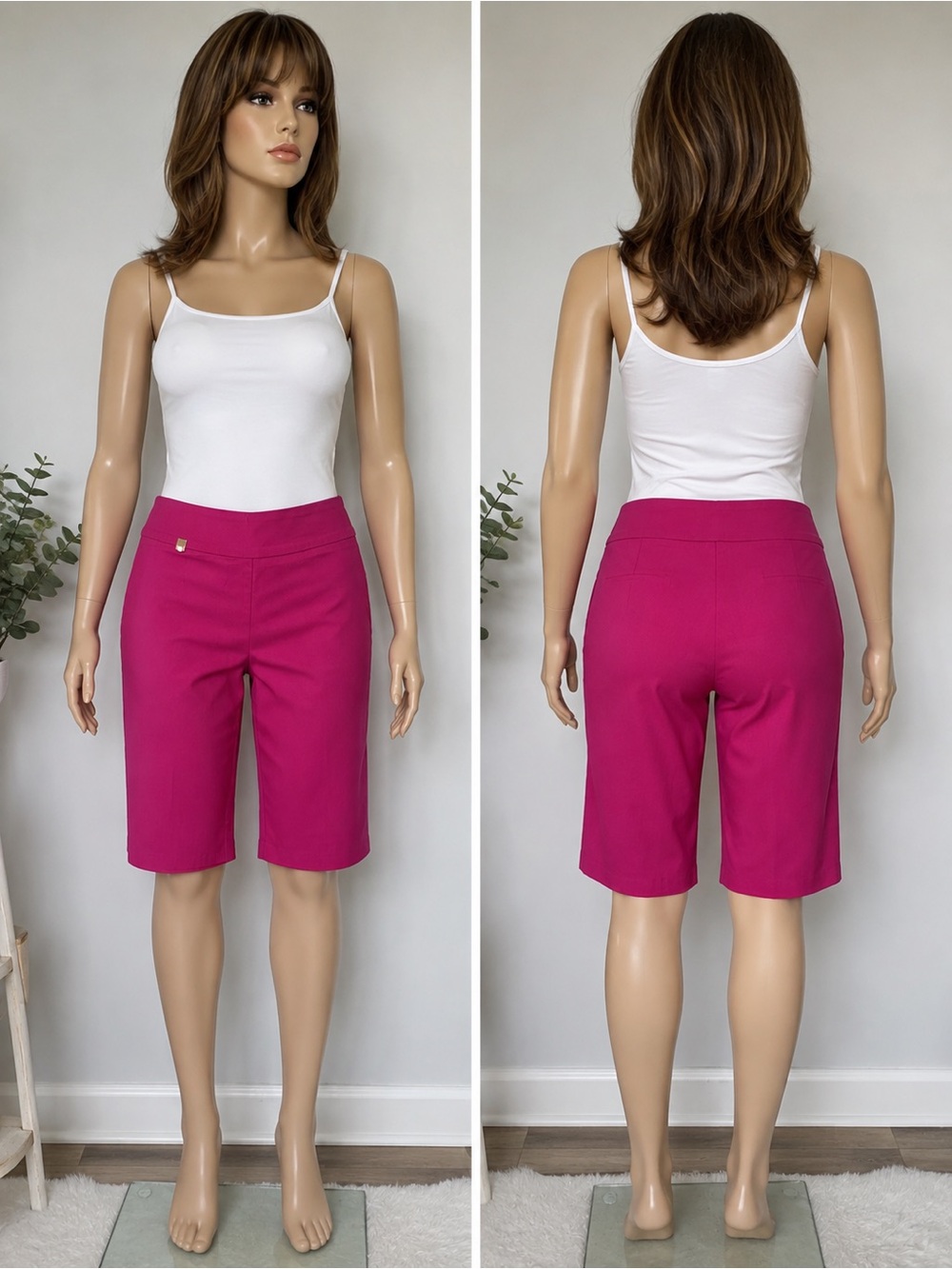 Peck & Peck Bright Fuchsia Bermuda Shorts